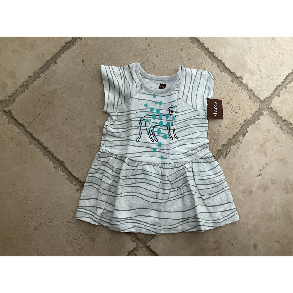 NWT Tea Collection Tiger Raglan Skirted Kitty Cat Dress, 3-6 Months